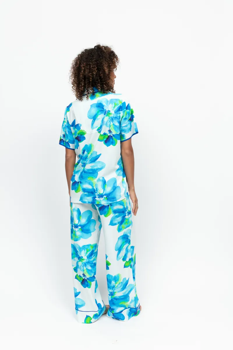 Cyberjammies Ashley Classic Pyjama in Dark Blue Floral-1