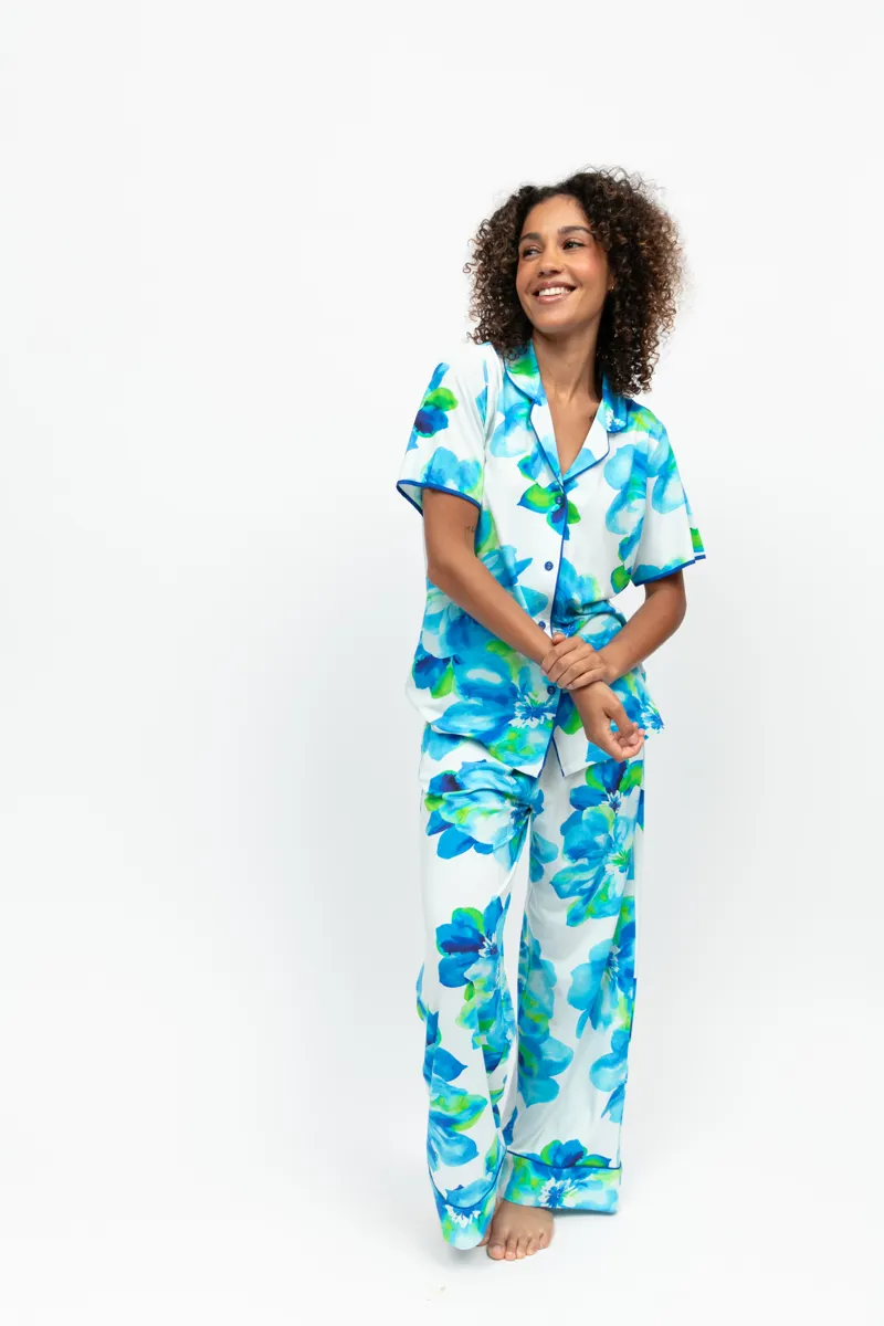 Cyberjammies Ashley Classic Pyjama in Dark Blue Floral