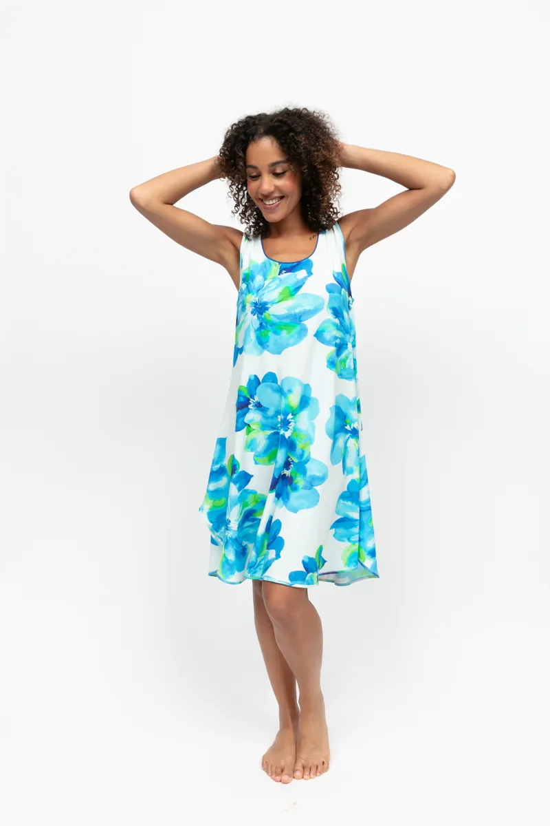 Cyberjammies Ashley Swing Nightdress in Dark Blue Floral-1