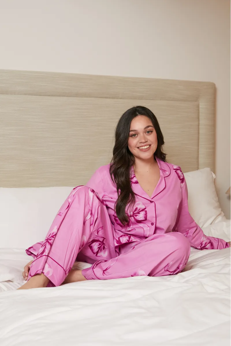 Cyberjammies Belle Bow Print Pyjama in Pink-5