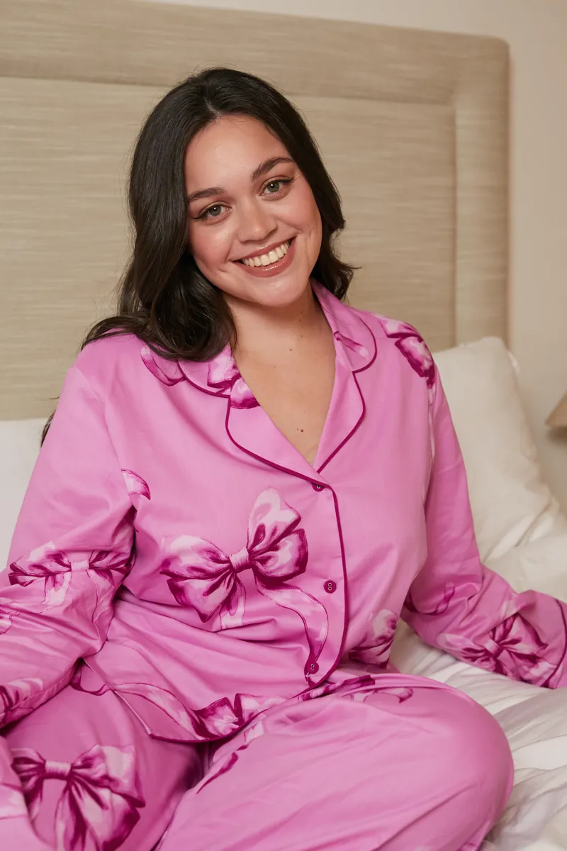 Cyberjammies Belle Bow Print Pyjama in Pink-6
