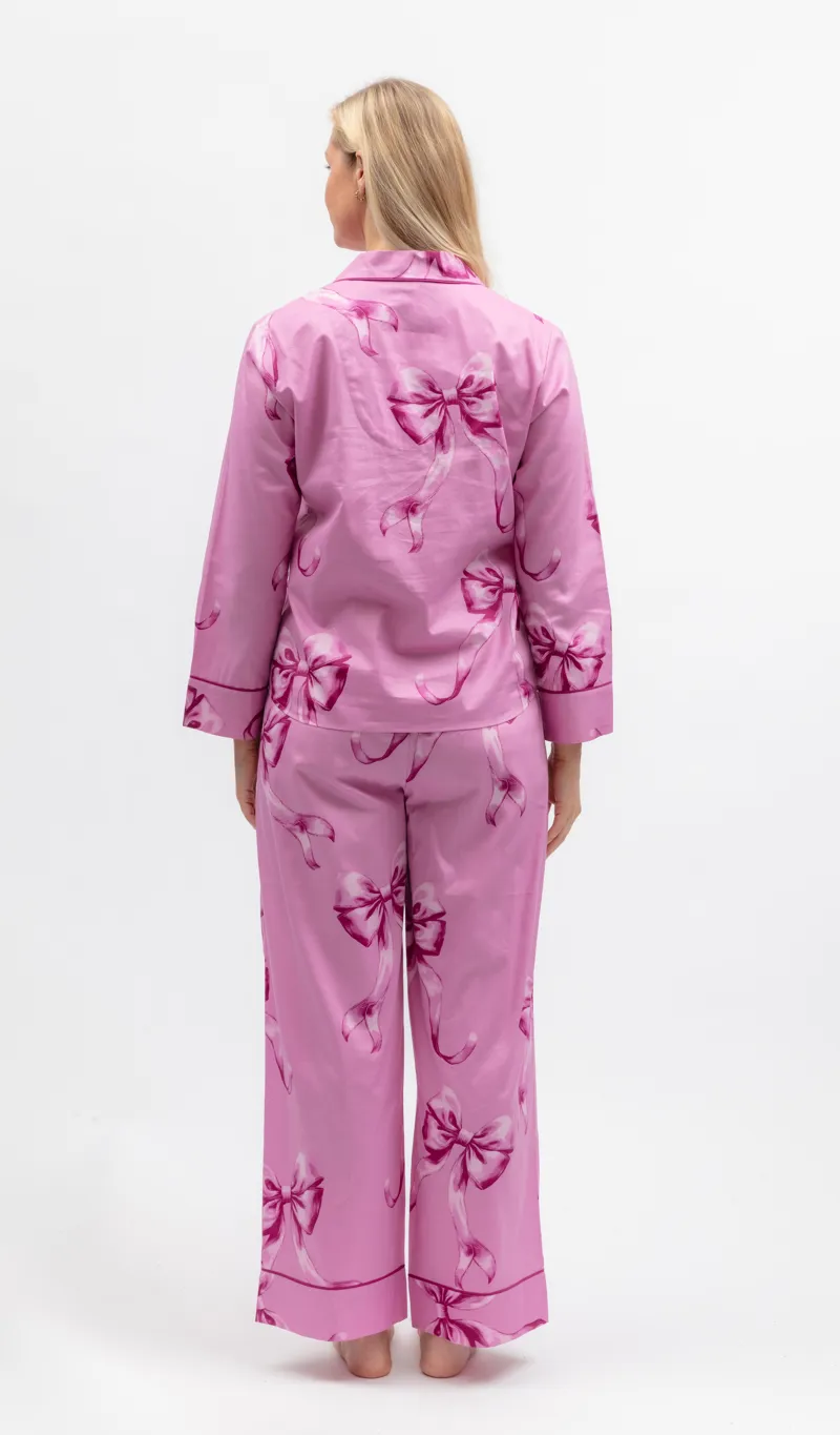 Cyberjammies Belle Bow Print Pyjama in Pink-2