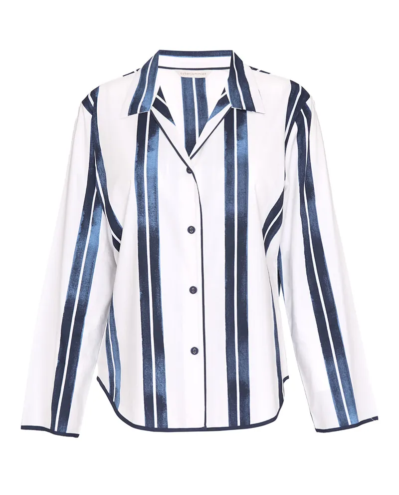 Cyberjammies Celestial Nights Striped Pyjama in Navy-2