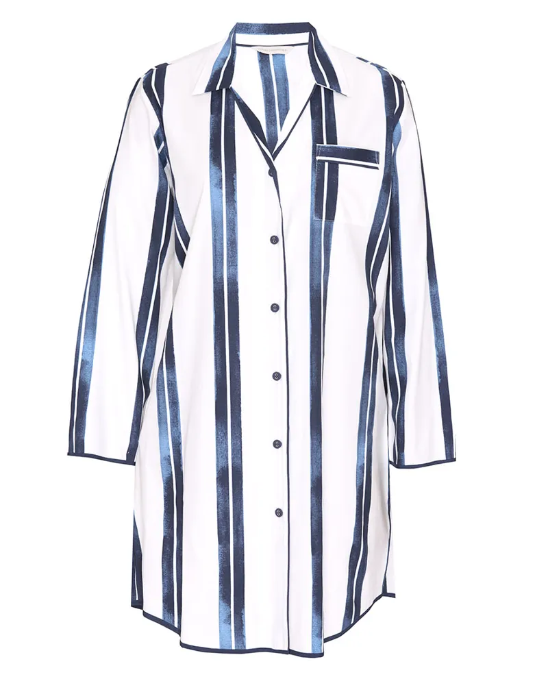 Cyberjammies Celestial Nights Striped Nightshirt in Navy