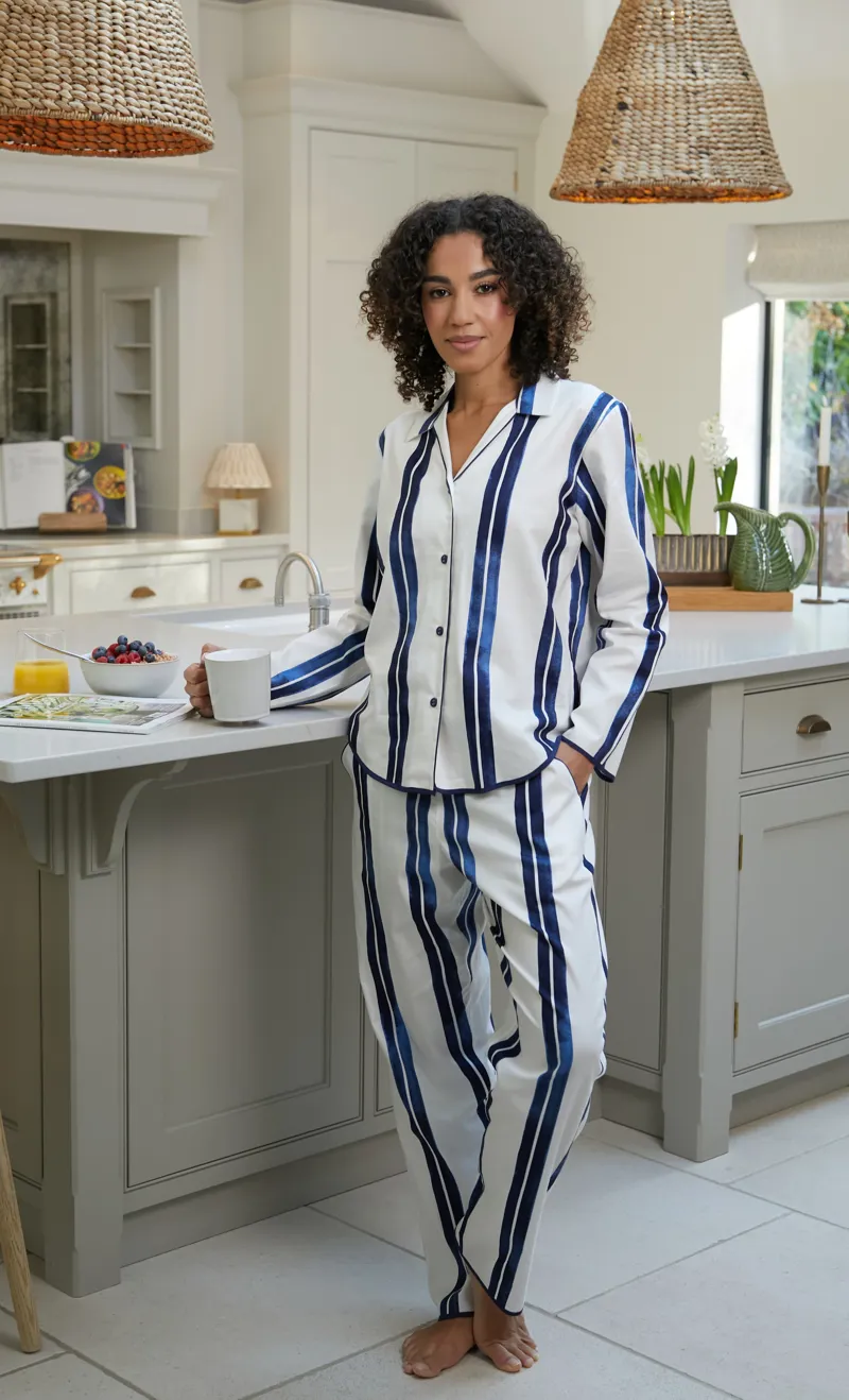 Cyberjammies Celestial Nights Striped Pyjama in Navy-4
