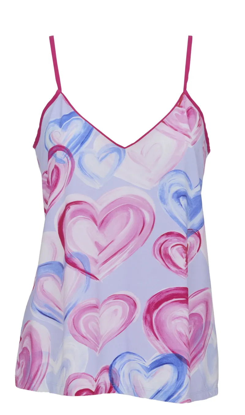 Cyberjammies Chloe Cami Set in Pink Heart-2
