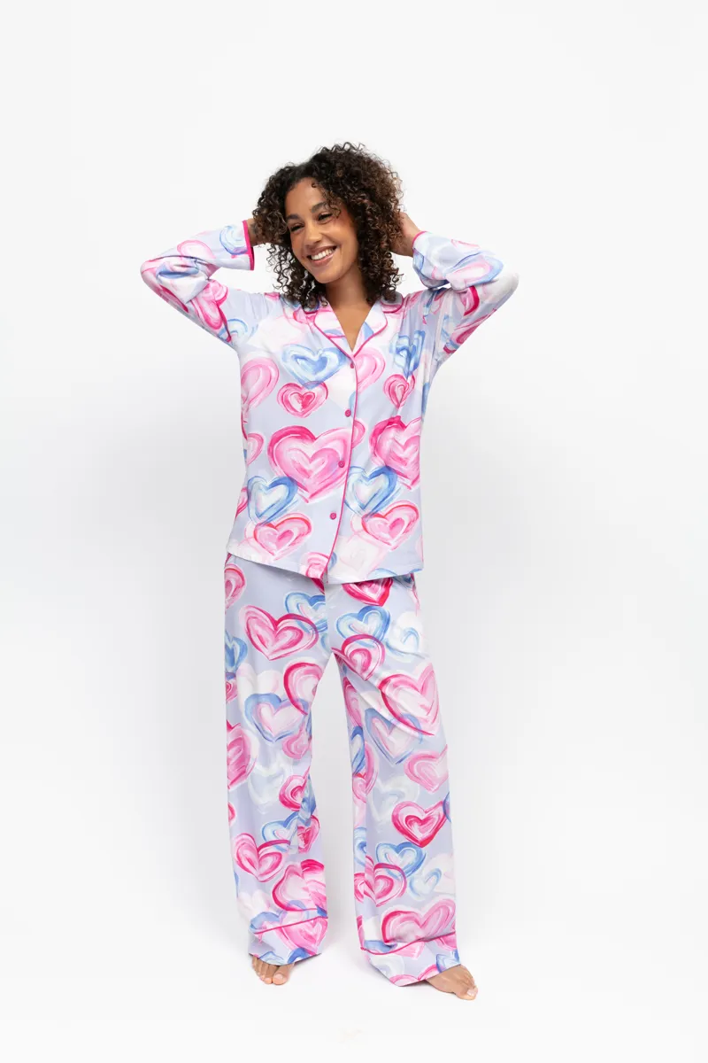 Cyberjammies Chloe Pink Heart Classic Pyjama-1