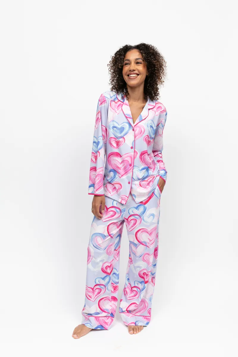 Cyberjammies Chloe Pink Heart Classic Pyjama