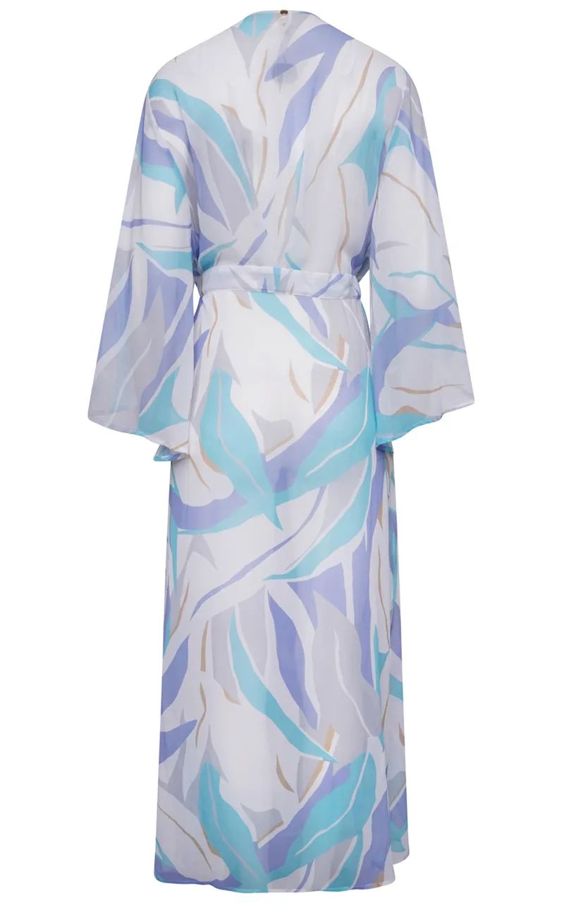 Naia Beach Palm Springs Maxi Kimono in Jewel Blue -1