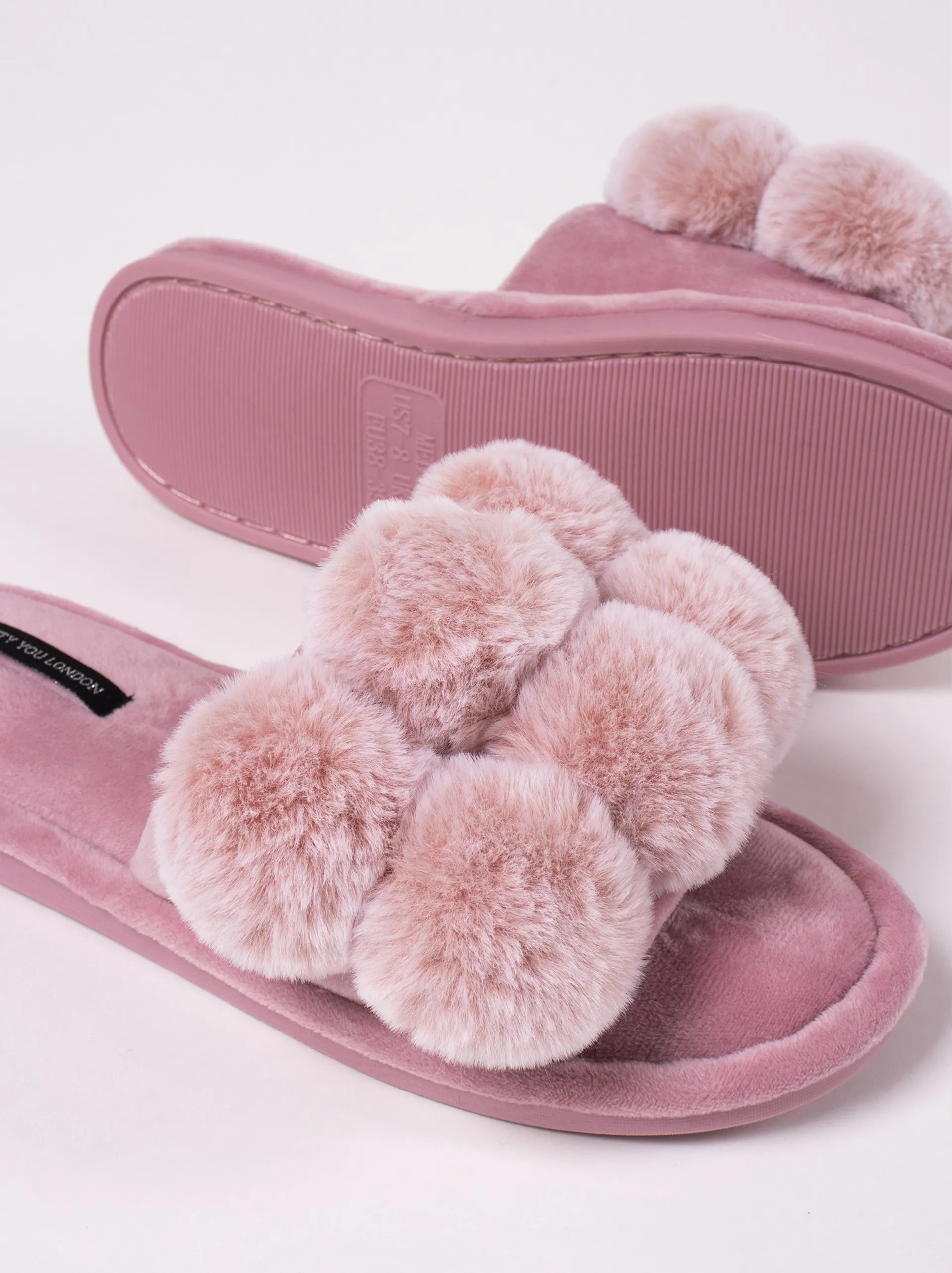 Faux Fur Pretty You London Dolly Slippers Pretty You Dolly Slipper