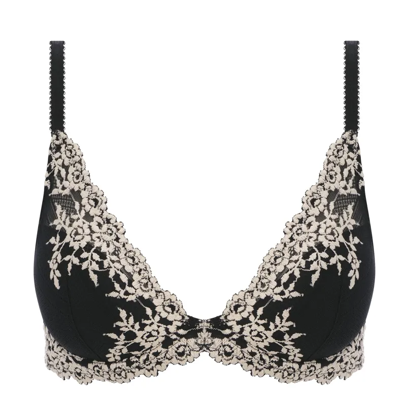 Wacoal Embrace Lace Plunge Bra in Black