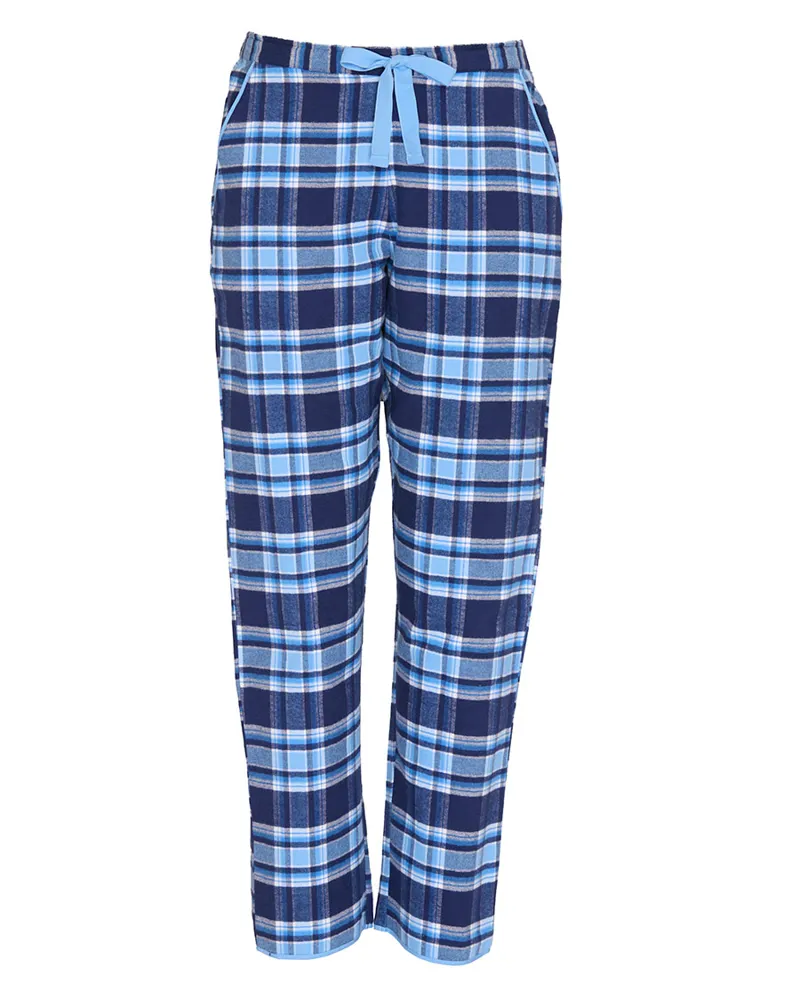 Cyberjammies Frosted Forest Brushed Check Pyjama in Navy-2