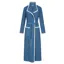 Louis Feraud Fleece Wrap Over Dressing Gown in Smokey Blue