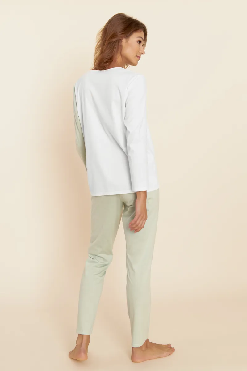 Louis Feraud Colourblock Pyjama in Milky Green-1