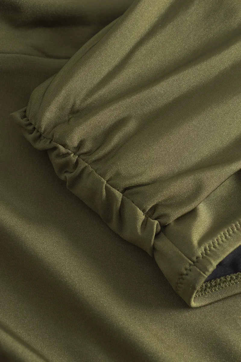 Louis Feraud Rouched High Brief Bikini in Olive-6