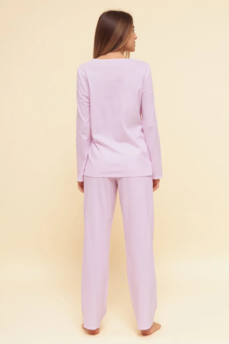 Louis Feraud Logo Pyjamas in Pink-3