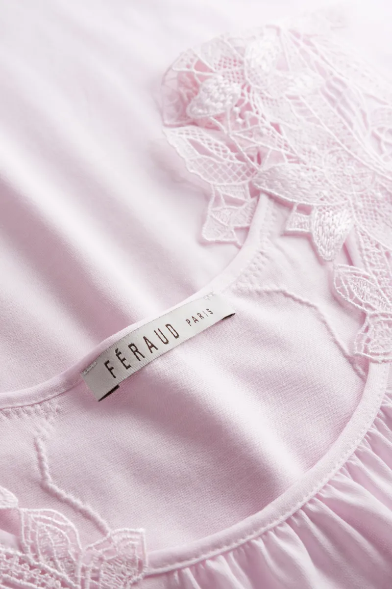 Louis Feraud Classic Cotton Nightdress in Rose-4