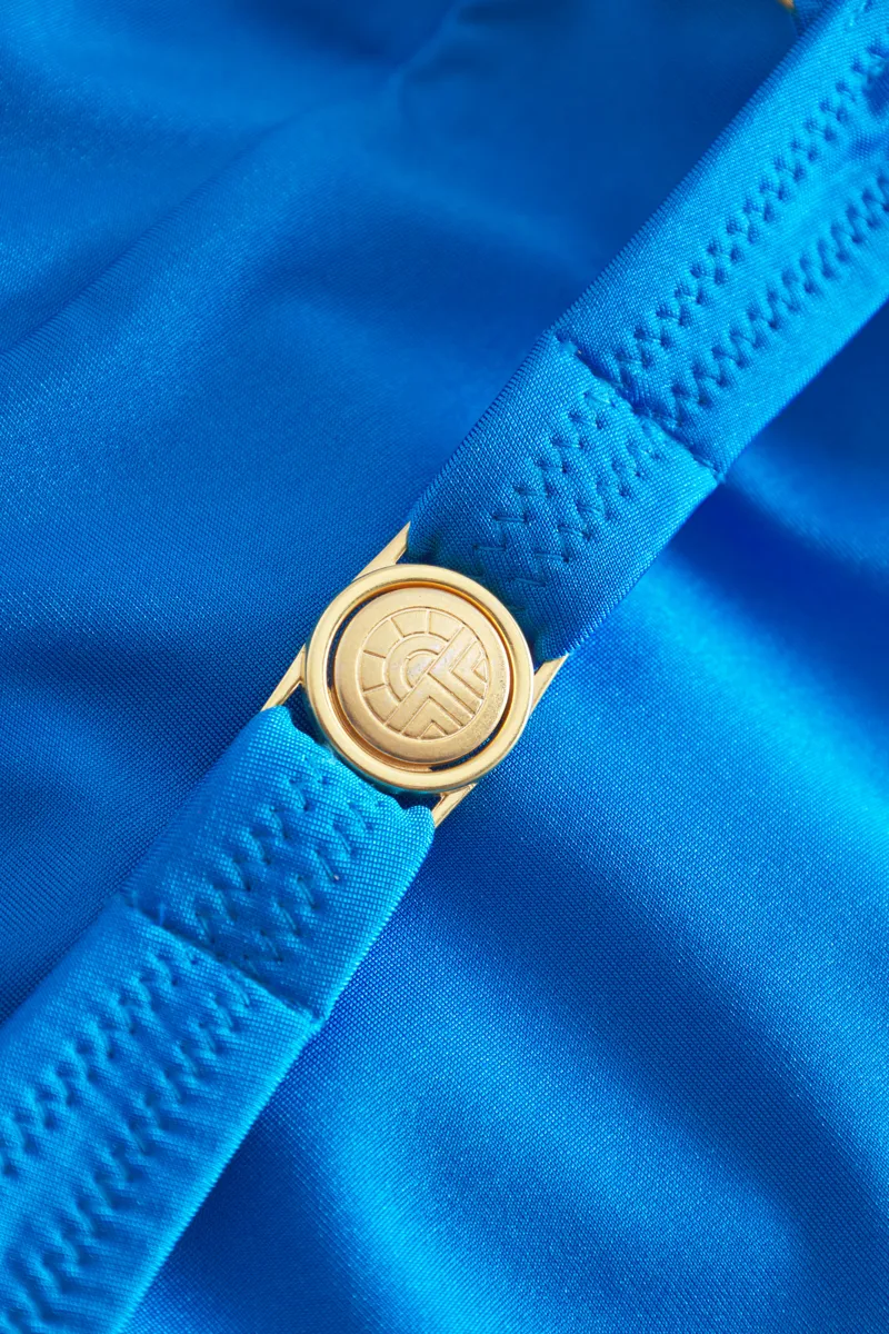 Louis Feraud Rouched High Brief Bikini in Pearl Blue-5