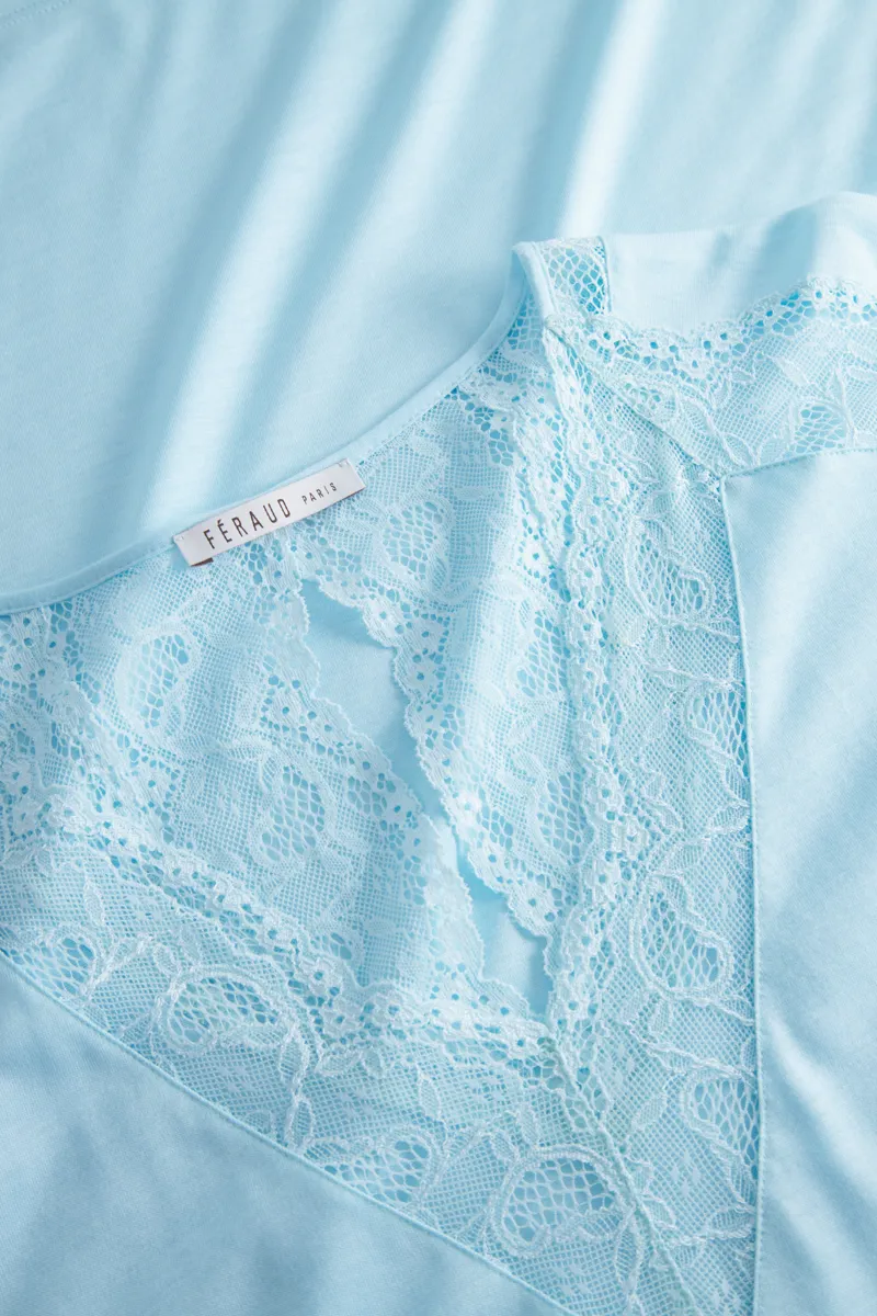 Louis Feraud Lace Nightdress in Turquoise-4