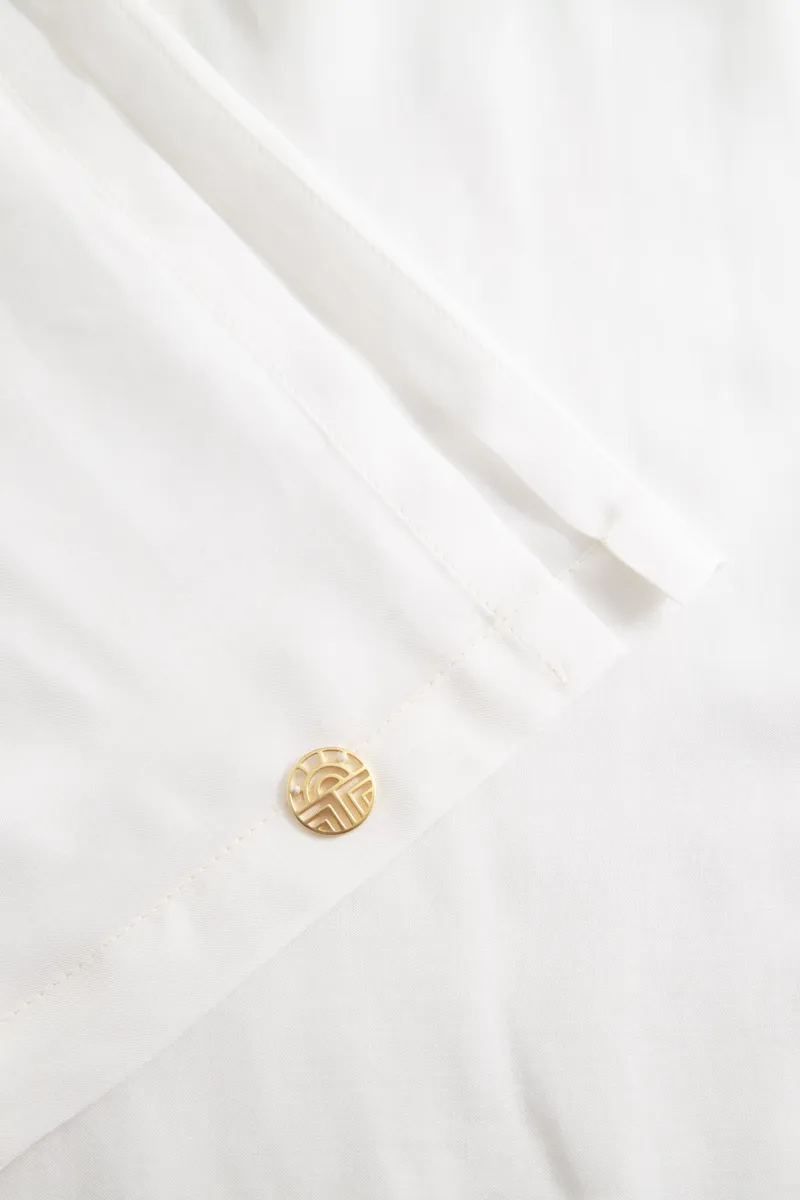 Louis Feraud Green Leaves Beachdress in White-5