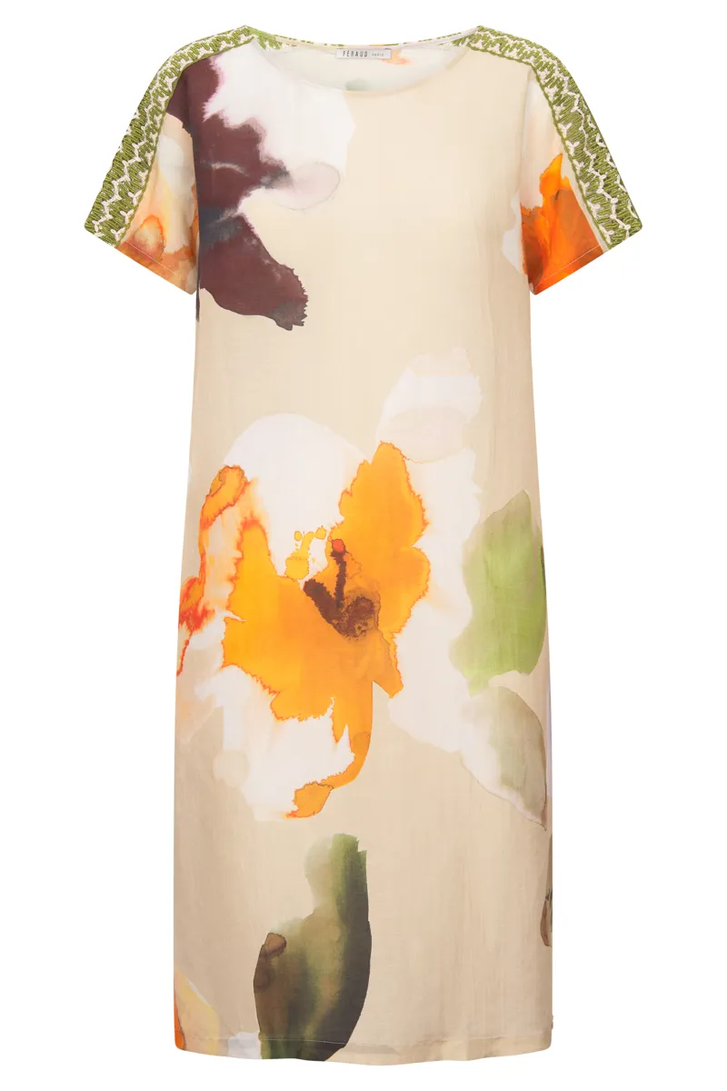 Louis Feraud Multicolour Flowers Beachdress in Natural Flower