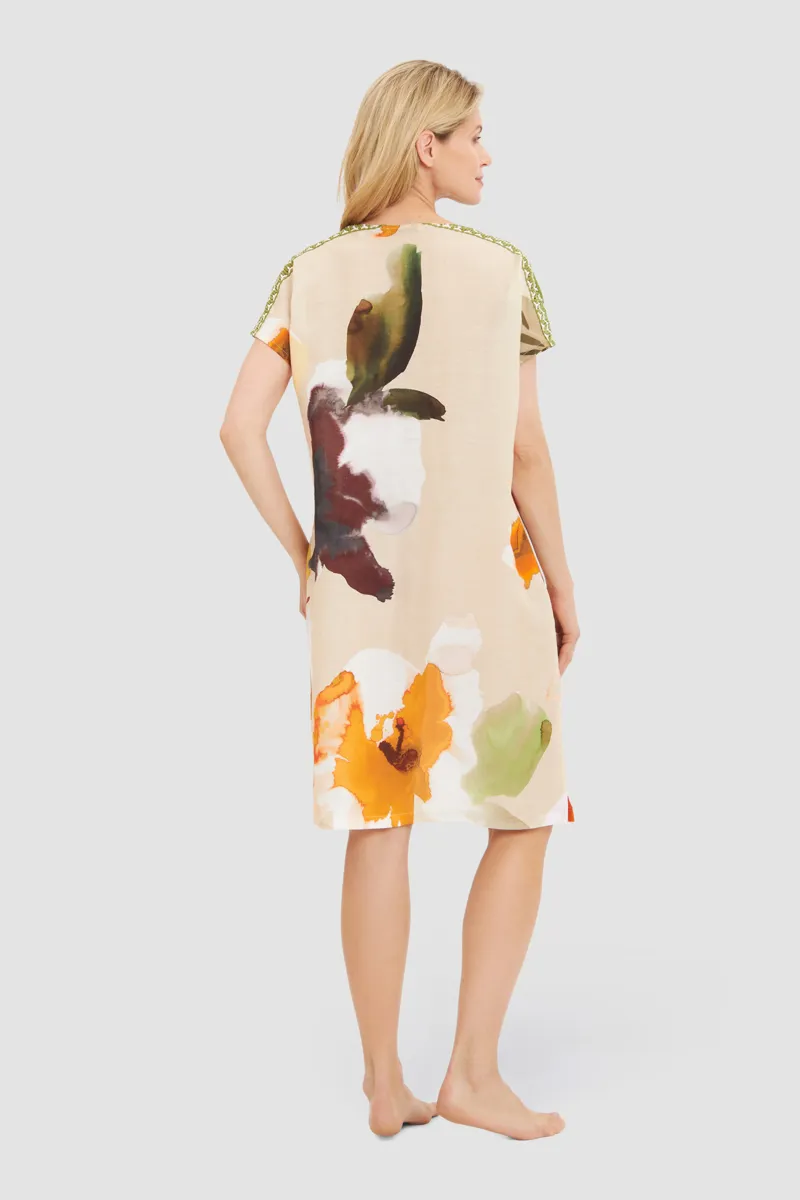 Louis Feraud Multicolour Flowers Beachdress in Natural Flower-3