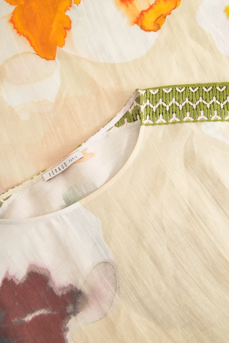 Louis Feraud Multicolour Flowers Beachdress in Natural Flower-4