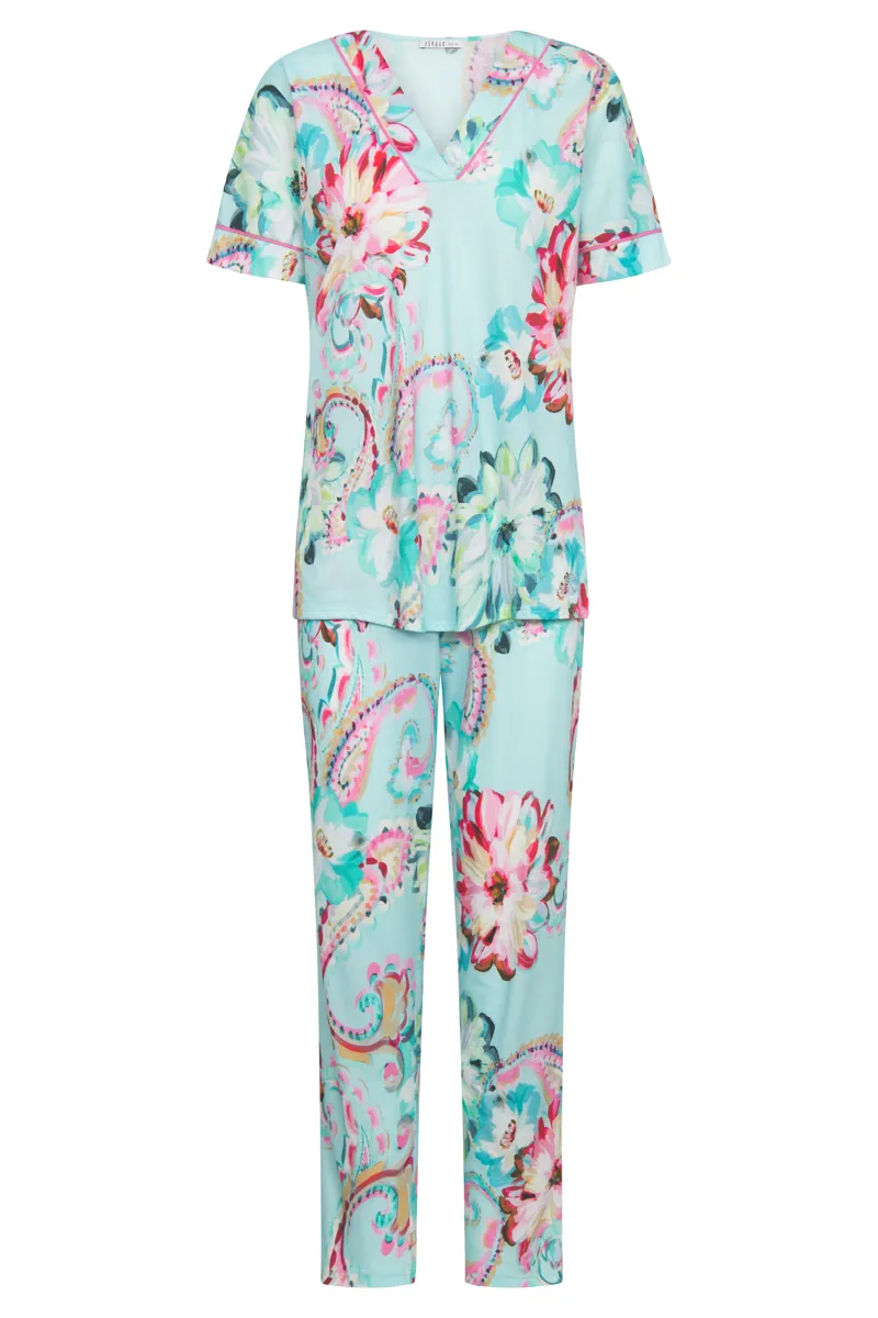 Louis Feraud Big Paisley Pyjama in Turquoise