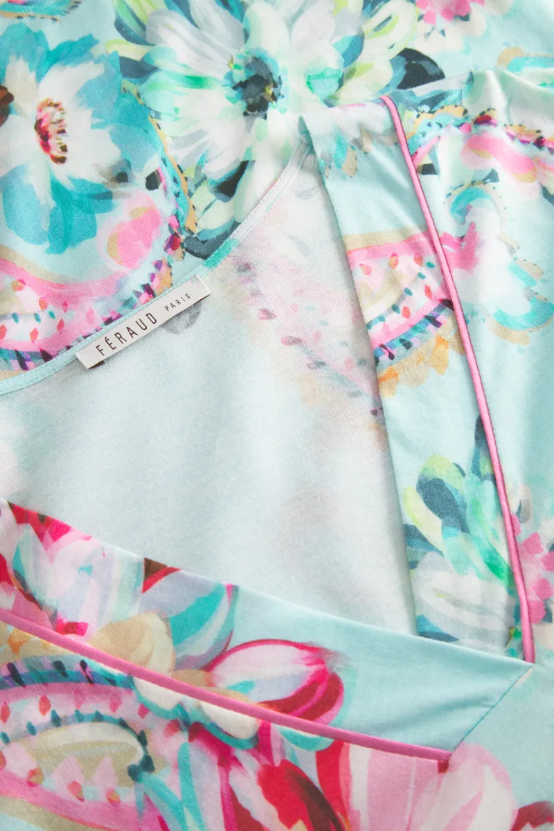 Louis Feraud Big Paisley Pyjama in Turquoise-4
