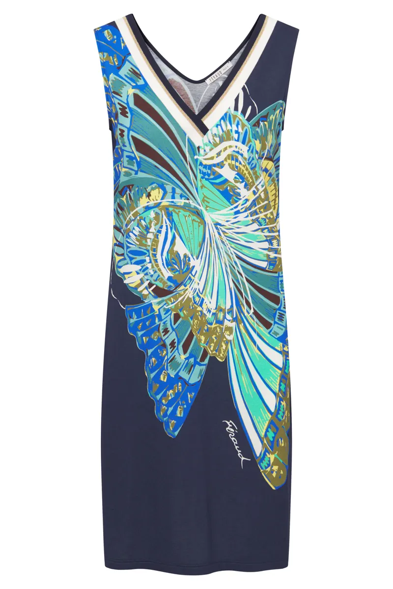 Louis Feraud Butterfly Beachdress in Navy