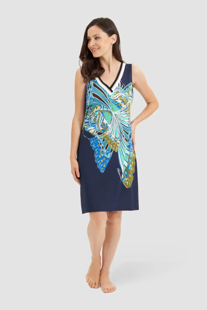Louis Feraud Butterfly Beachdress in Navy-1