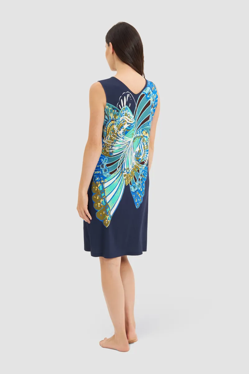 Louis Feraud Butterfly Beachdress in Navy-3