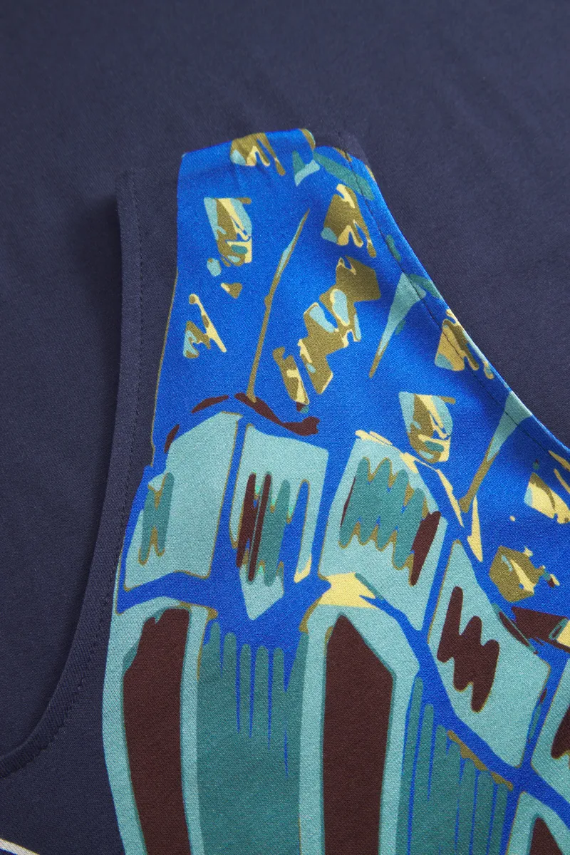 Louis Feraud Butterfly Beachdress in Navy-6