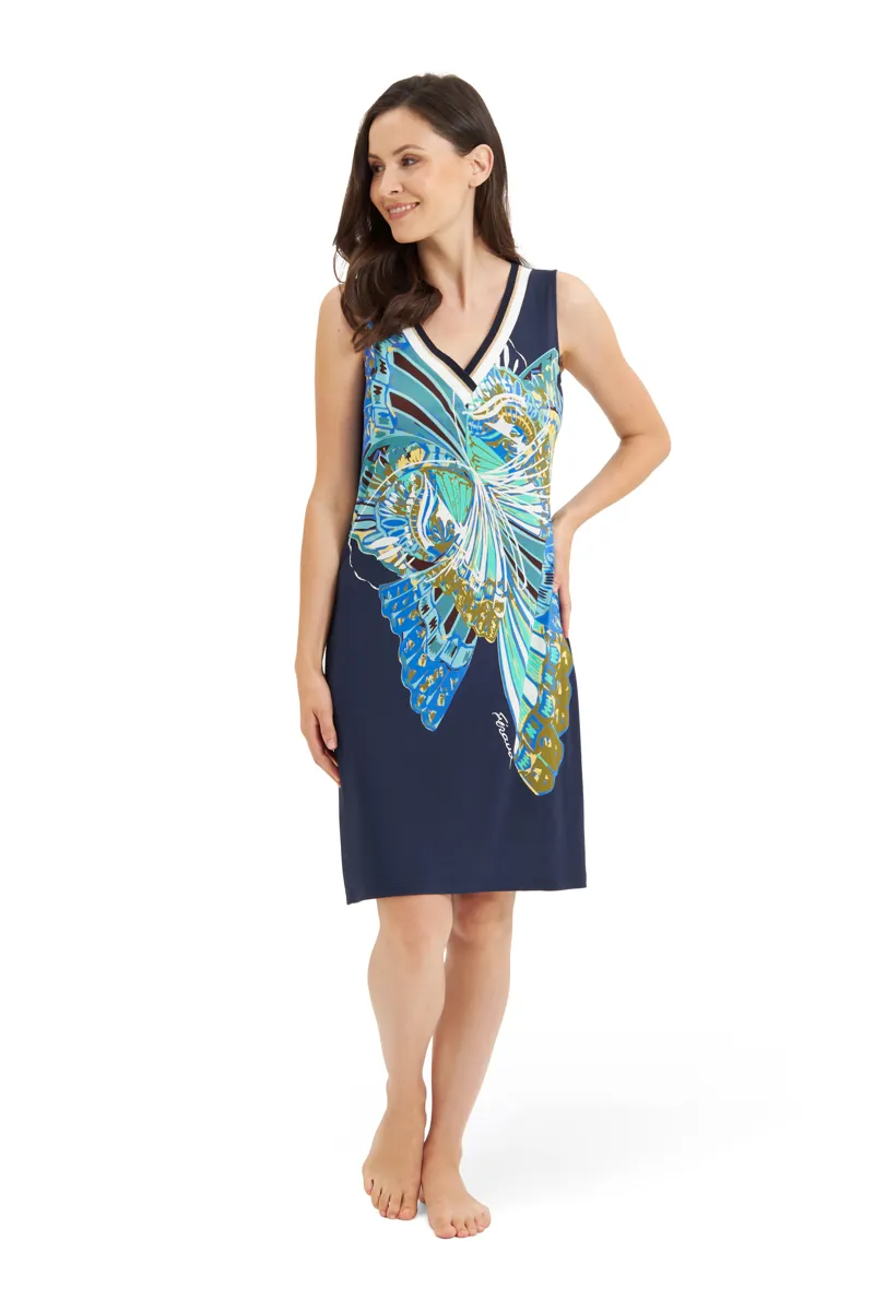 Louis Feraud Butterfly Beachdress in Navy-7