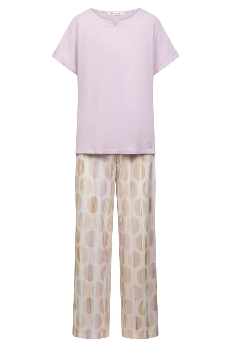 Louis Feraud Graphic Dots Pyjama in Lilac