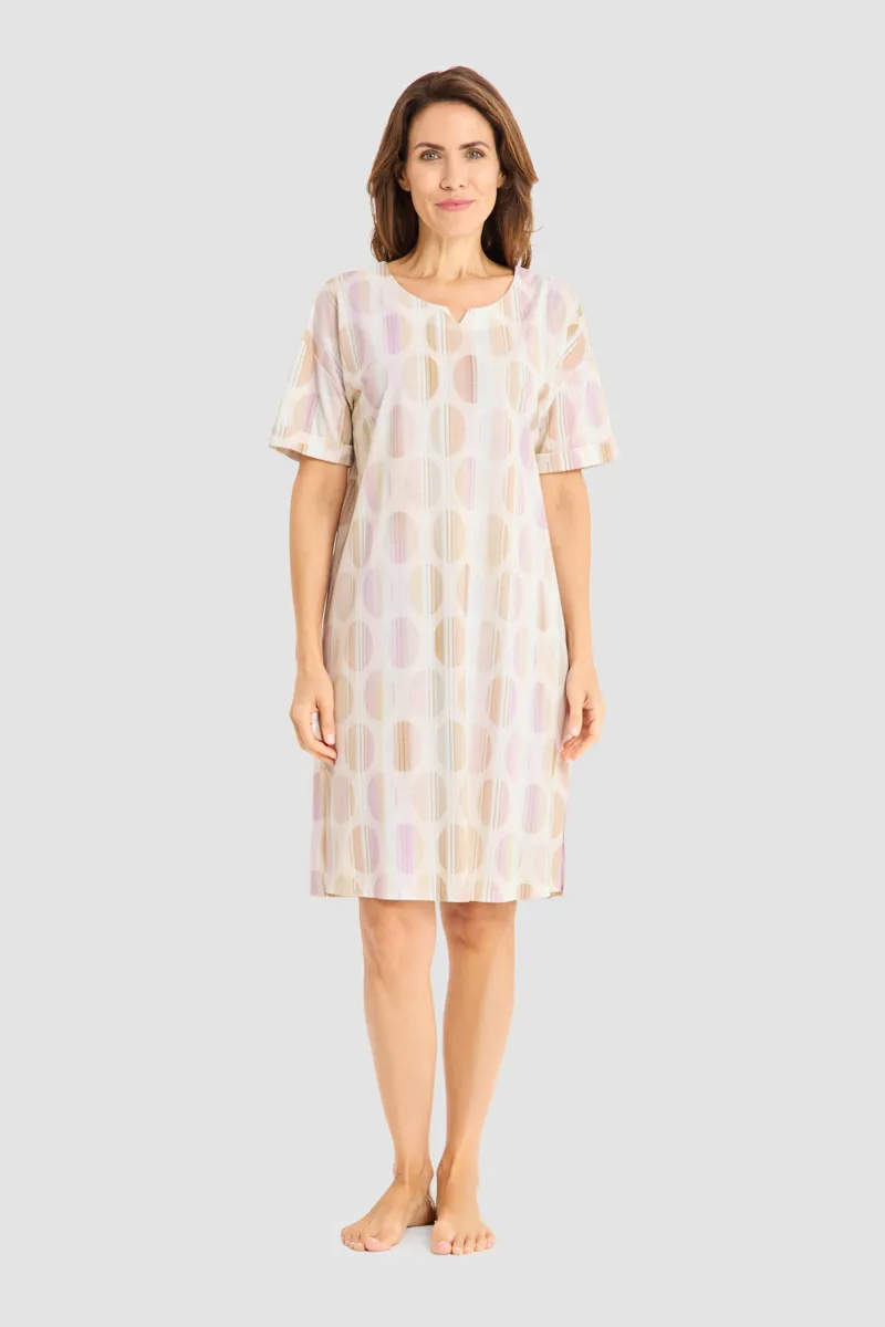 Louis Feraud Graphic Dots Nightdress in Beige Lilac-1