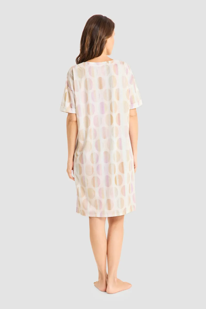 Louis Feraud Graphic Dots Nightdress in Beige Lilac-2