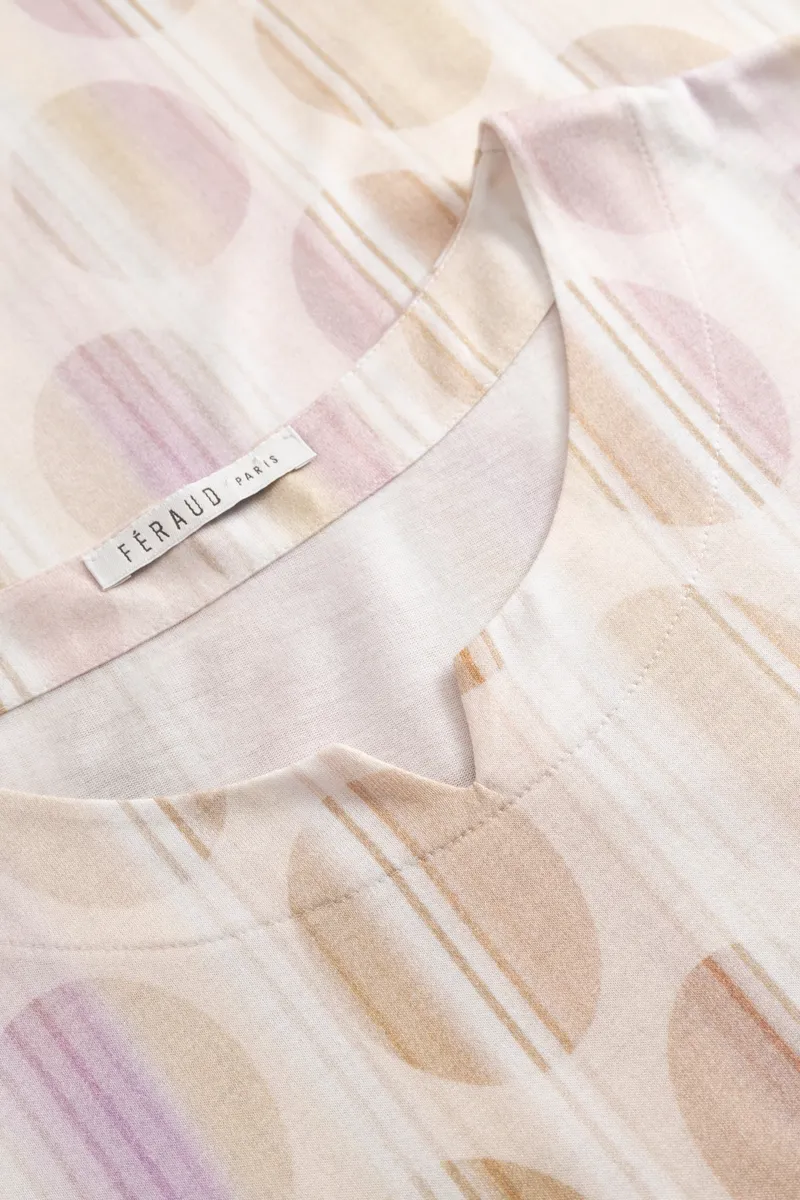 Louis Feraud Graphic Dots Nightdress in Beige Lilac-3