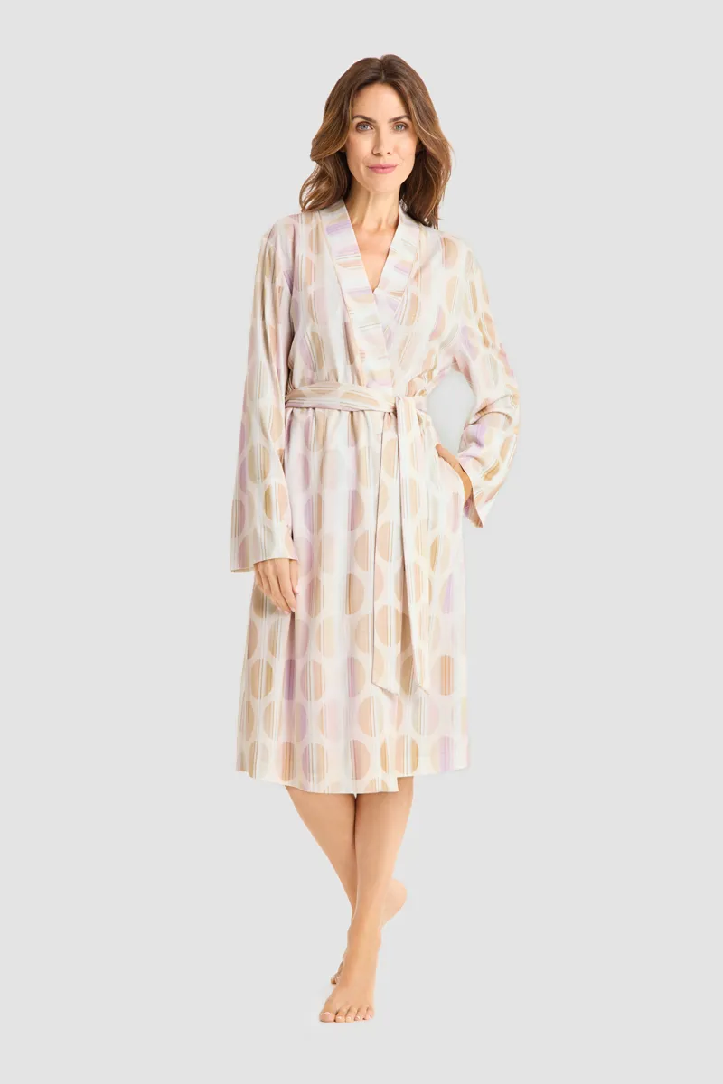 Louis Feraud Graphic Dots Robe in Beige Lilac-1