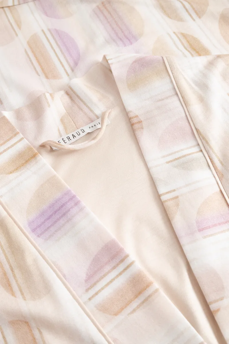 Louis Feraud Graphic Dots Robe in Beige Lilac-3