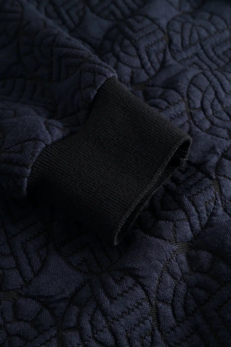 Louis Feraud Logo Zip Dressing Gown in Navy-5