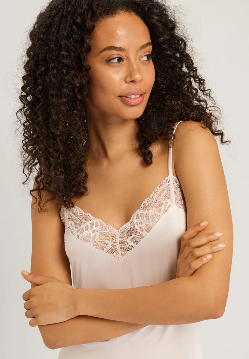 Hanro Elia Negligee in Salsa Rose-2