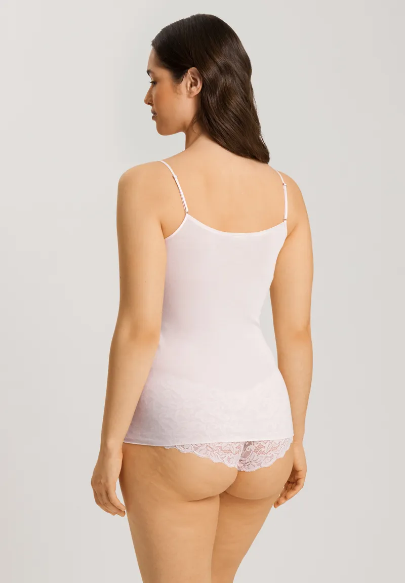 Hanro Cotton Seamless Spaghetti Strap Top in Honeydew-1