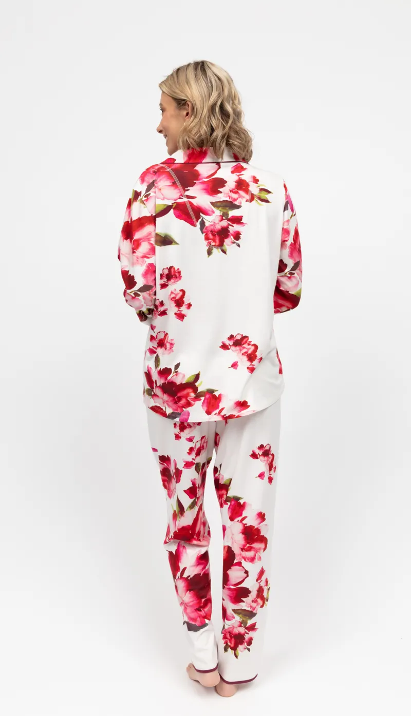 Cyberjammies Isabella Floral Long Sleeve Pyjama in White-2