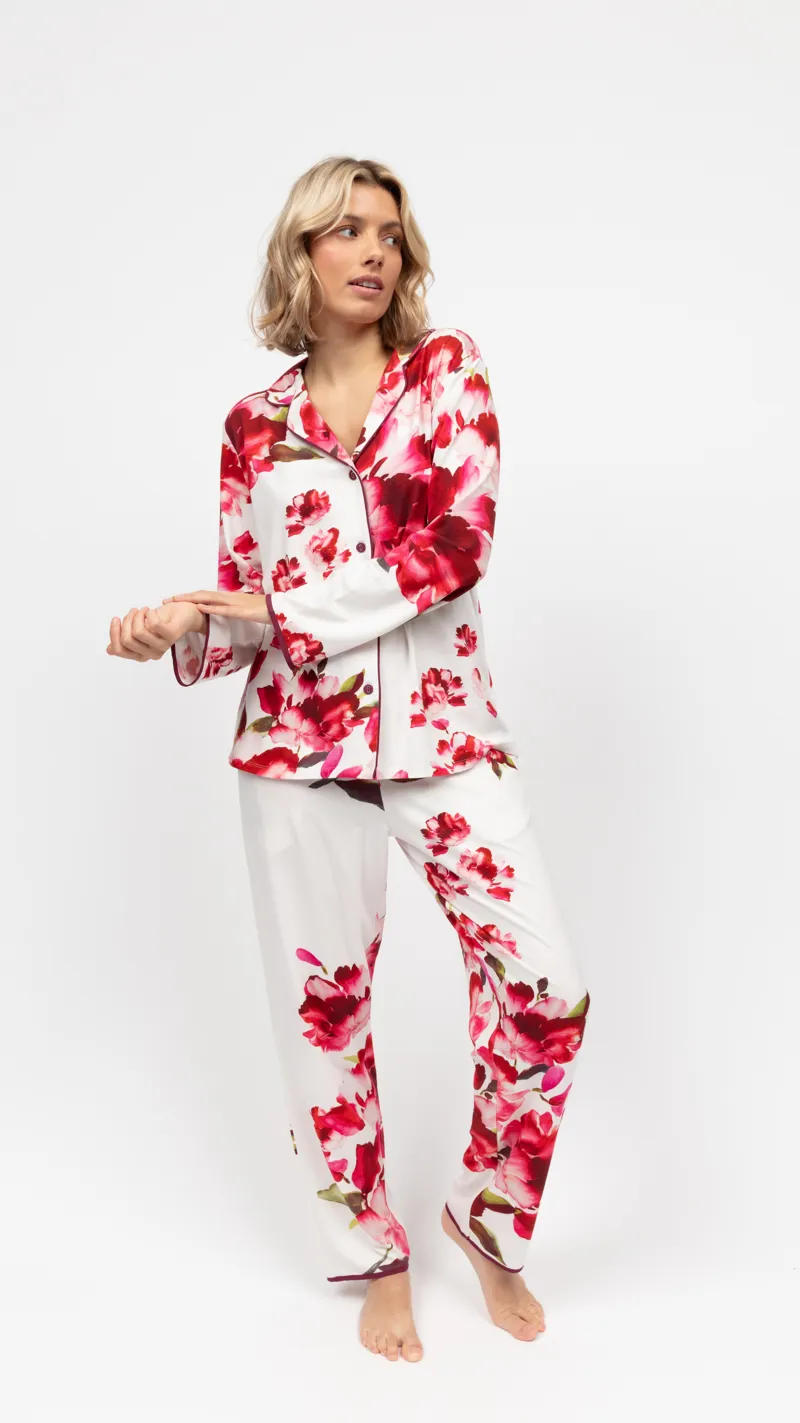 Cyberjammies Isabella Floral Long Sleeve Pyjama in White