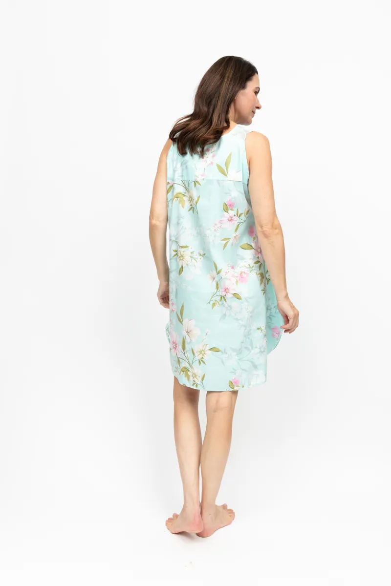 Cyberjammies Nora Juliette Scalloped Swing Nightdress in Mint Floral-3