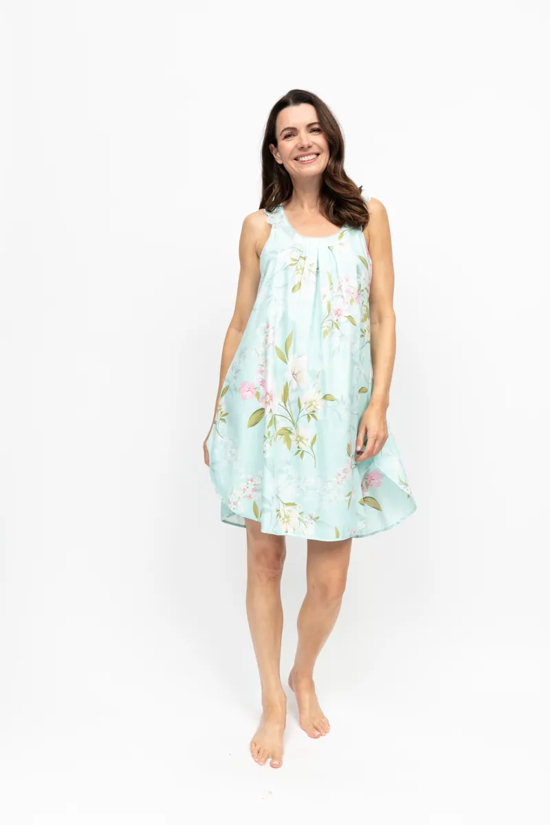 Cyberjammies Nora Juliette Scalloped Swing Nightdress in Mint Floral-1