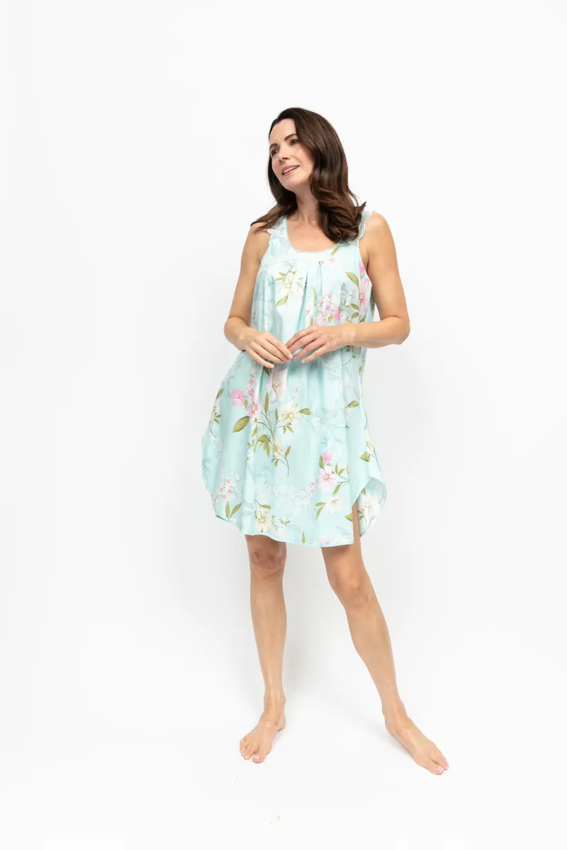 Cyberjammies Nora Juliette Scalloped Swing Nightdress in Mint Floral-2
