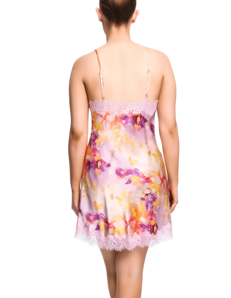 Sainted Sisters Scarlet Silk Chemise in Painted Petals-1