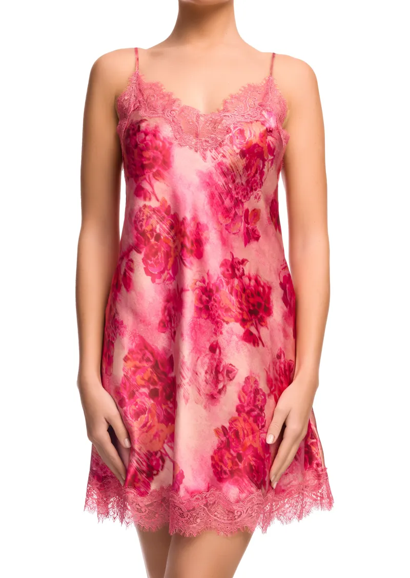 Sainted Sisters Scarlet Silk Chemise in Rozetta